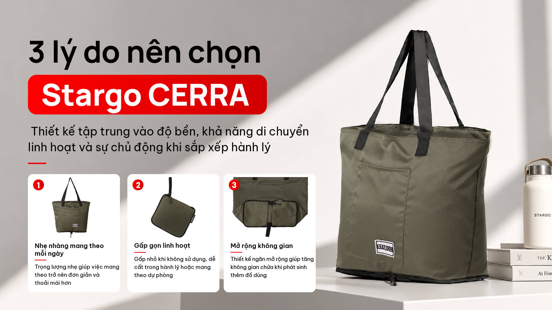 Túi xách gấp gọn Stargo Cerra
