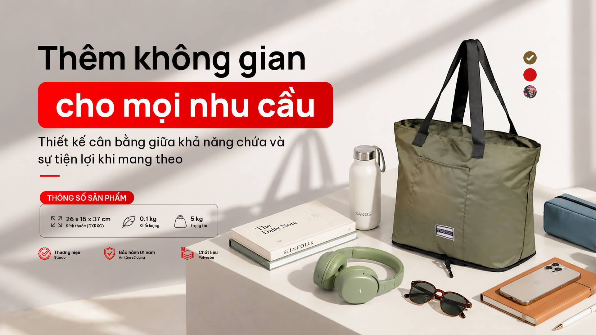 Túi xách gấp gọn Stargo Cerra