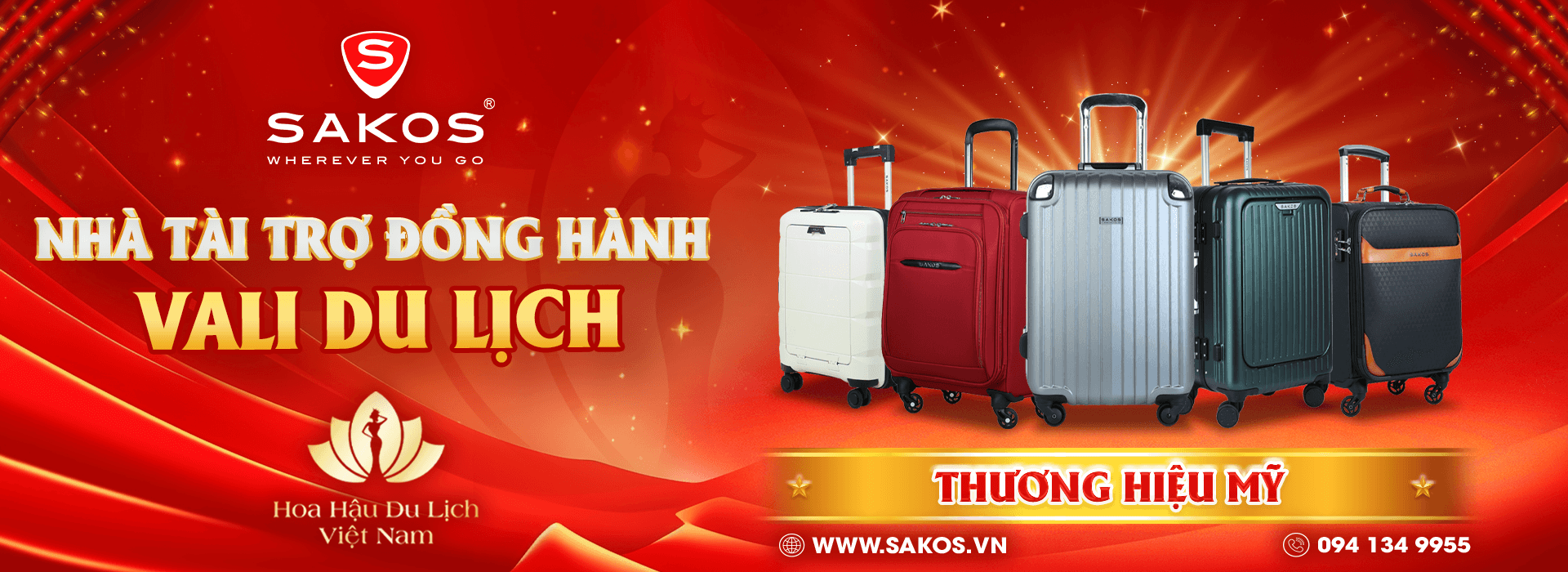 SAKOS trở thành nhà tài trợ vali của Hoa hậu Du lịch Việt Nam 2024