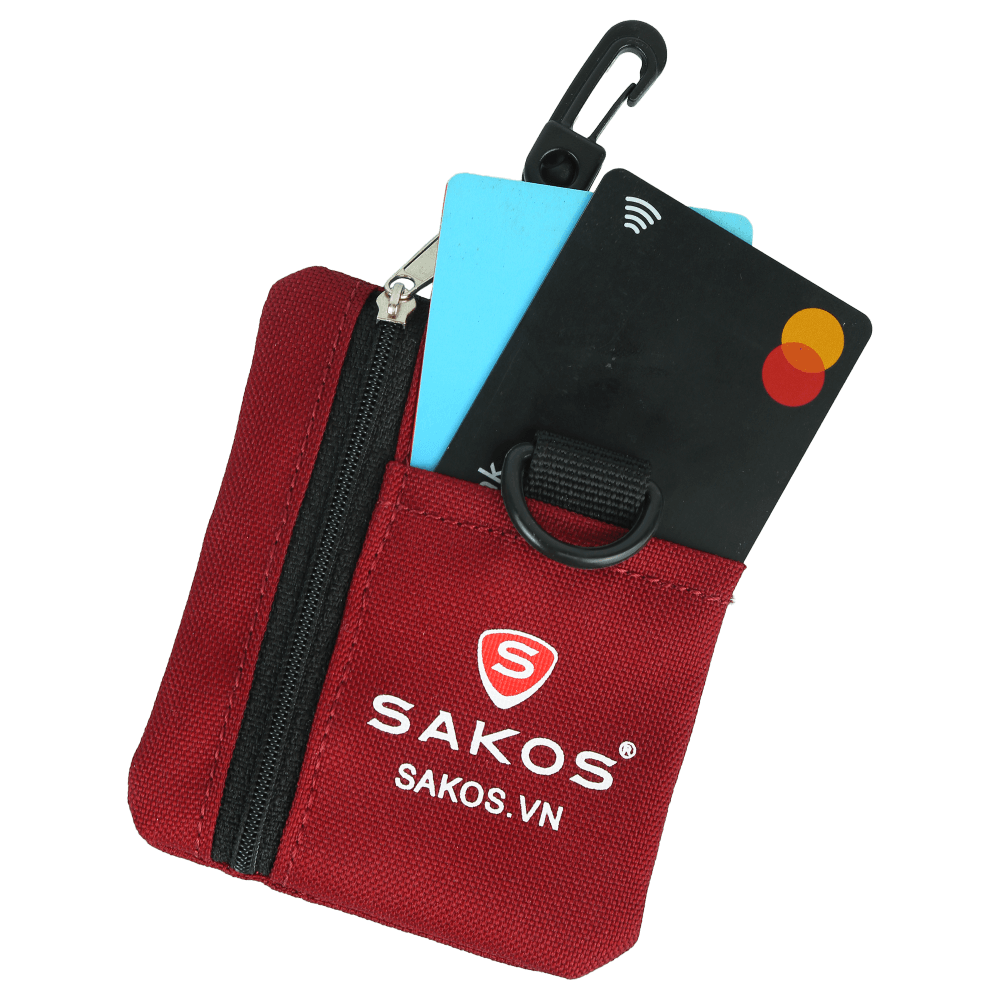 Túi đựng tiền mini Sakos đỏ đô