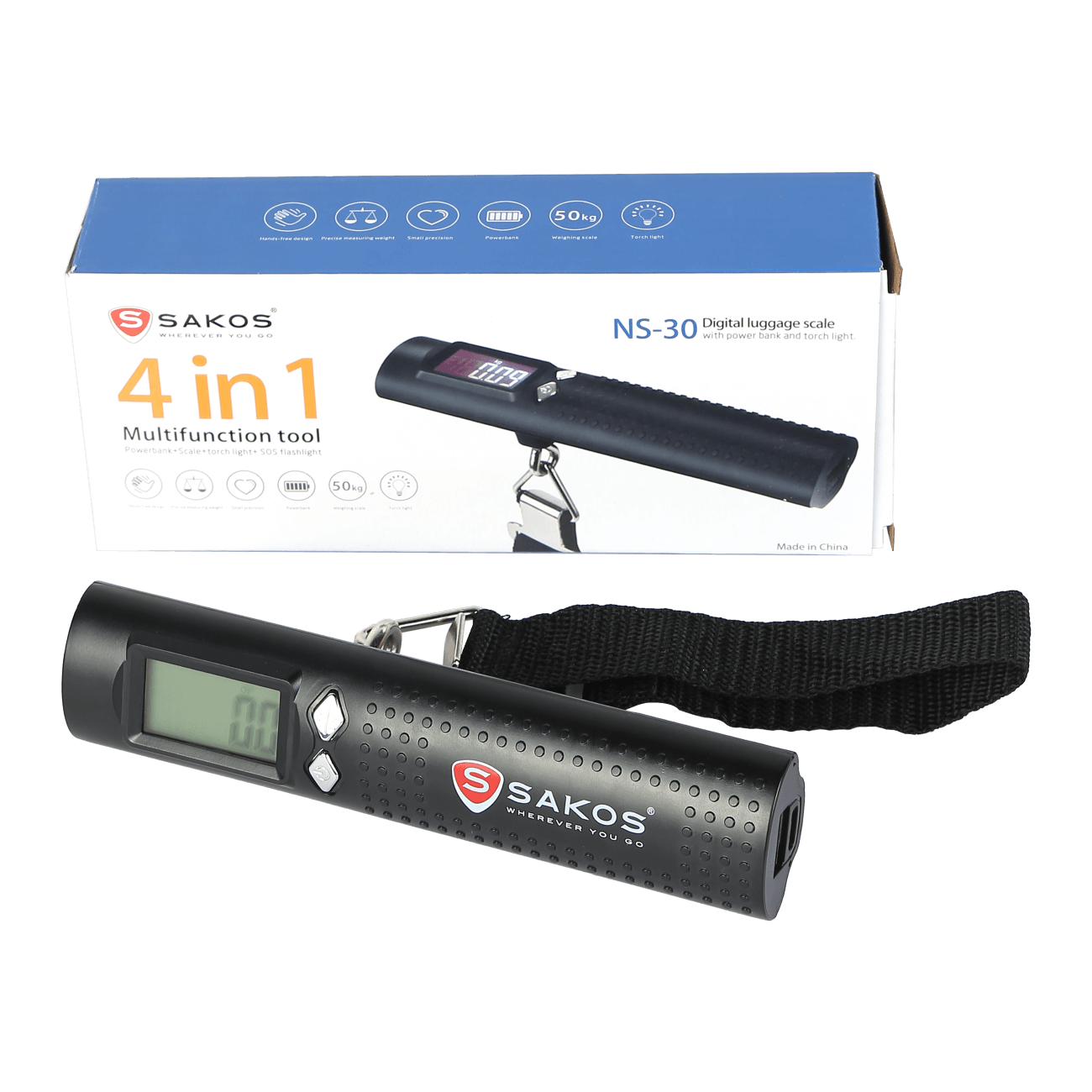 Cân điện tử cầm tay Sakos NS-30 Digital Luggage Scale đen