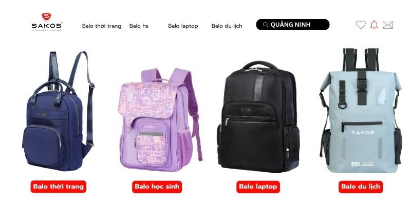 Balo Sakos Quảng Ninh