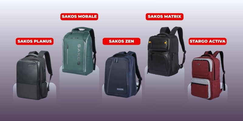 Balo nam Sakos có nhiều mẫu mã
