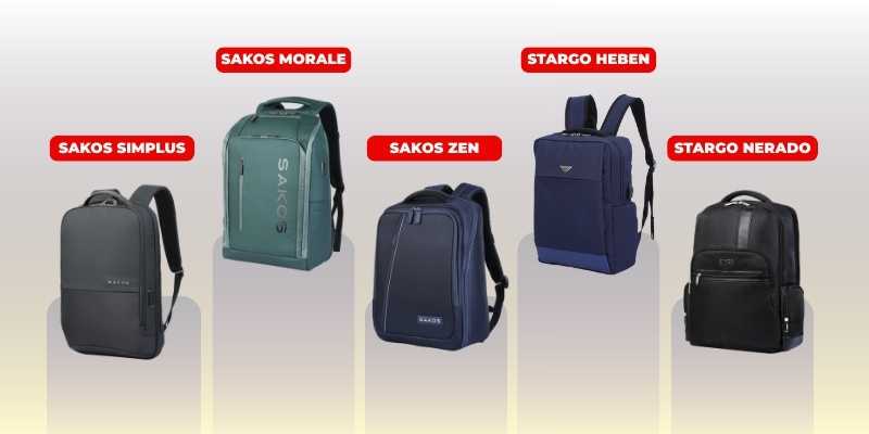 Balo nam Sakos tối giản nhiều mẫu mã