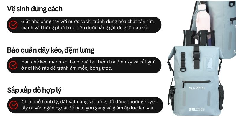 Cách bảo quản balo trekking đúng cách