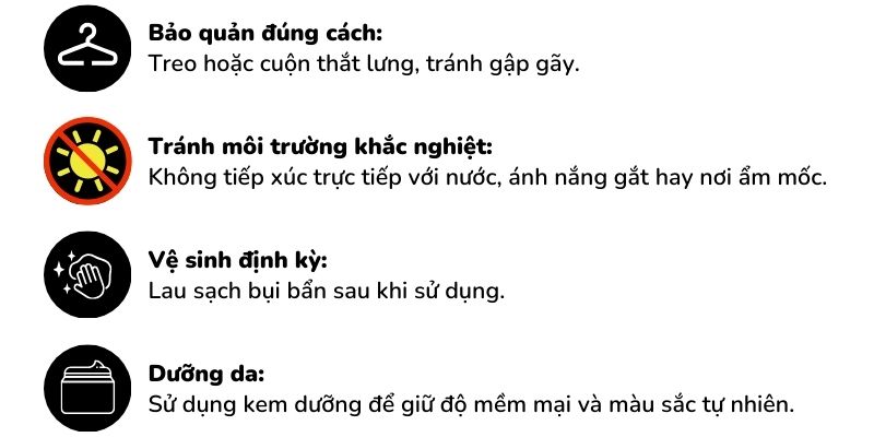 Cách bảo quản thắt lưng da bò để bền đẹp
