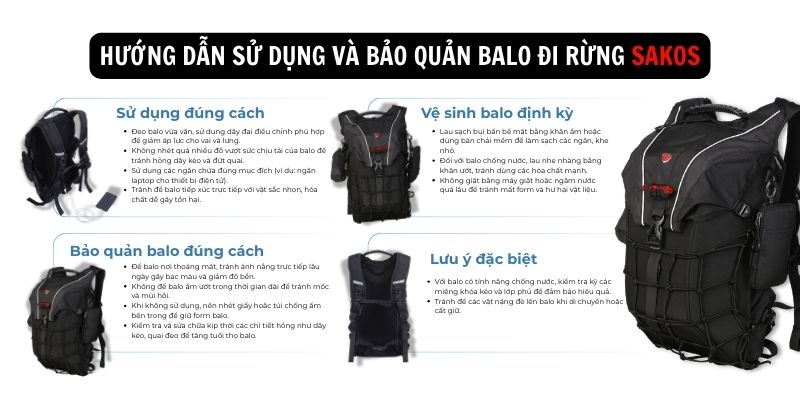 Hướng dẫn sử dụng và bảo quản balo đi rừng
