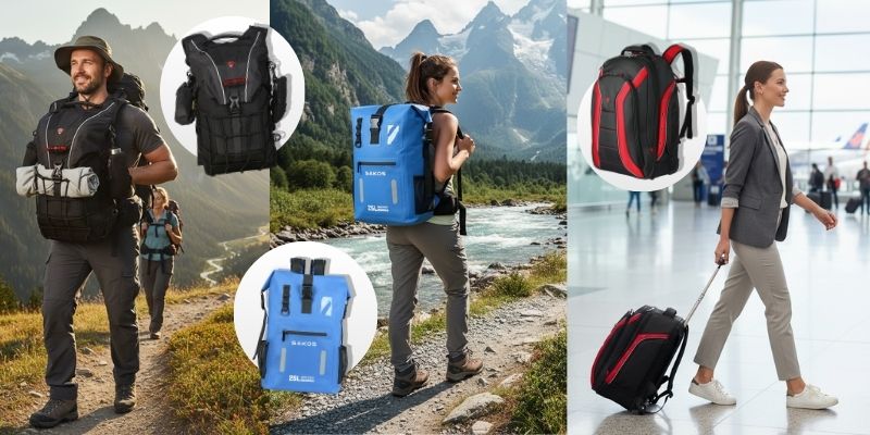 Top 3 balo đi chơi Sakos đẹp và được yêu thích. (Ảnh: Sakos.vn)