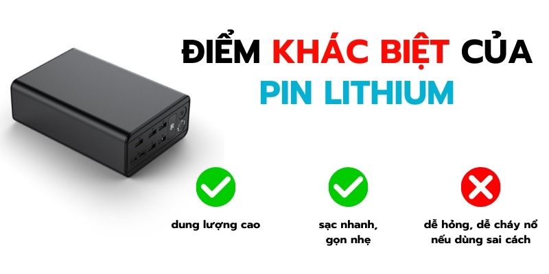 Điểm khác biệt của pin Lithium so với pin thường