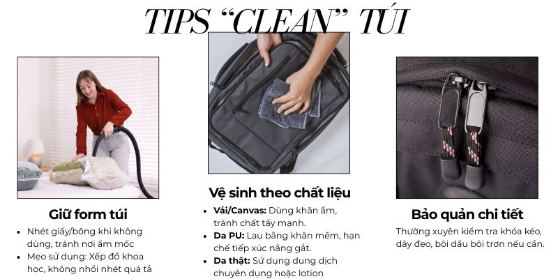Hướng dẫn bảo quản và vệ sinh túi xách du lịch đựng giày