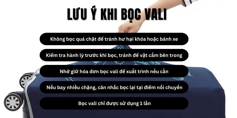Lưu ý khi bọc vali