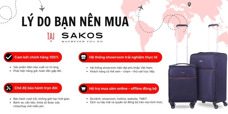 Lý do bạn nên mua vali Sakos