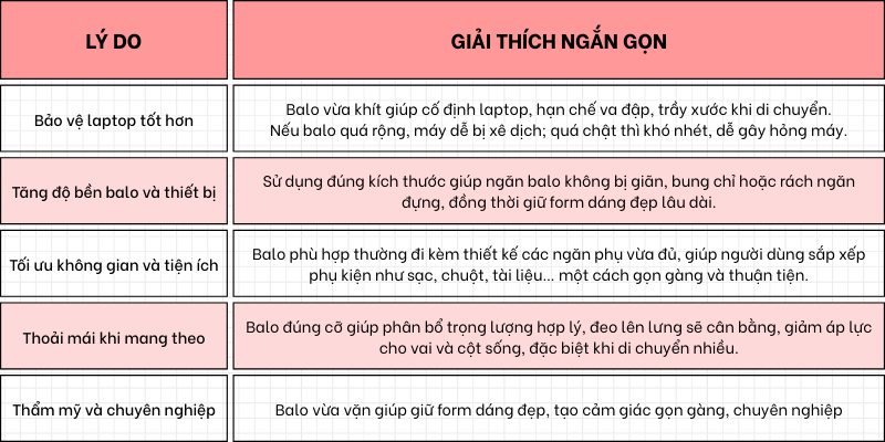 Các mẫu balo 13, 14, 15, 16, 17 inch xịn cho dân văn phòng