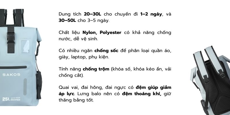 Nhưng lưu ý khi chọn balo du lịch phù hợp cho nữ