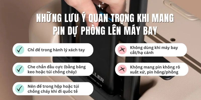 Những lưu ý quan trọng khi mang pin dự phòng lên máy bay