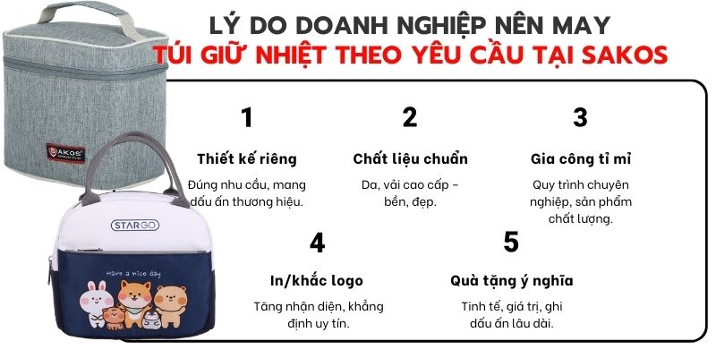 Lý Do Doanh Nghiệp Nên Chọn May Túi Giữ Nhiệt Theo Yêu Cầu Tại Sakos 