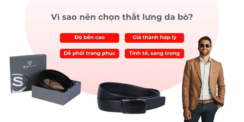 Thắt lưng da bò có nhiều ưu điểm