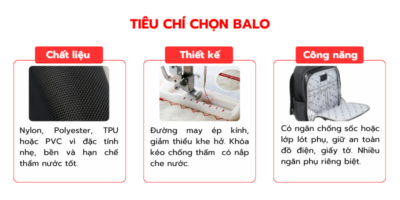 Tiêu chí chọn balo