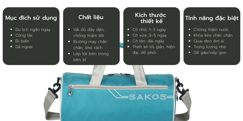 Tiêu chí lựa chọn túi xách du lịch vải dù