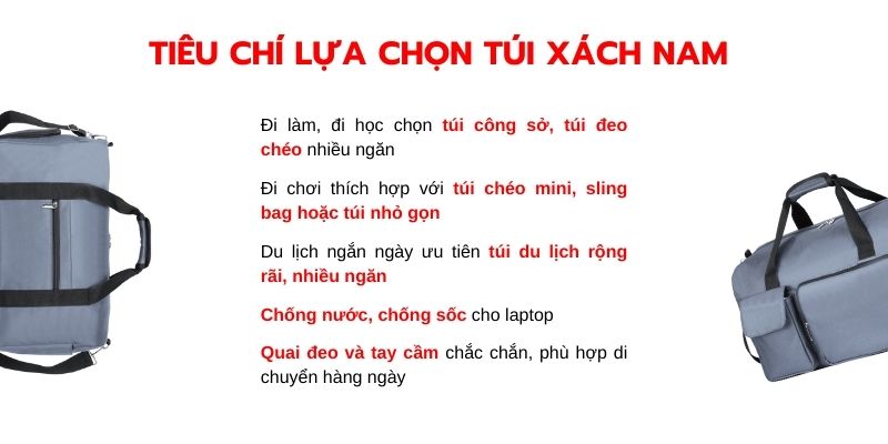 Tiêu chí lựa chọn túi xách nam