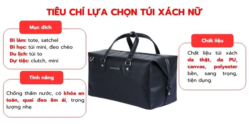 Tiêu chí lựa chọn túi xách nữ nhiều ngăn