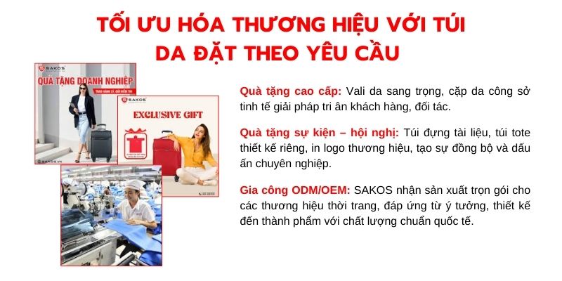 Tối ưu hóa thương hiệu với túi da đặt theo yêu cầu