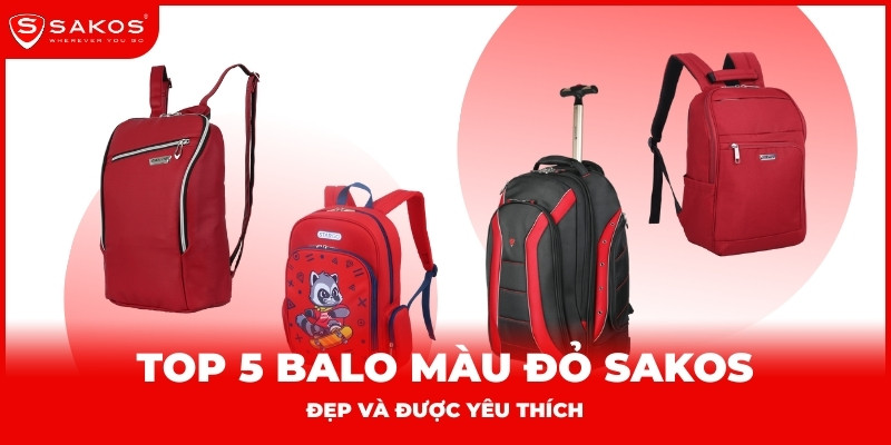 Top balo màu đỏ Sakos