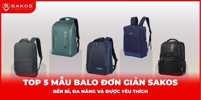 Top balo nam đơn giản Sakos