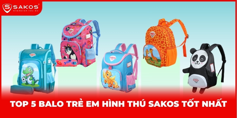Top balo trẻ em hình thú Sakos