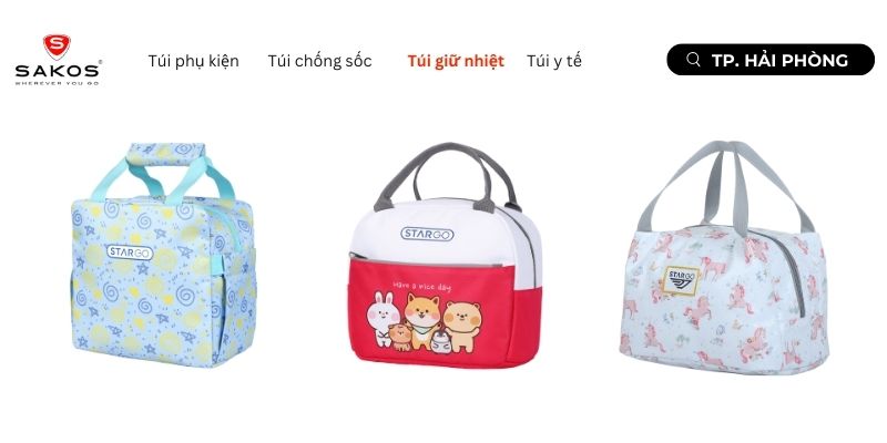 Túi giữ nhiệt Sakos Hải Phòng