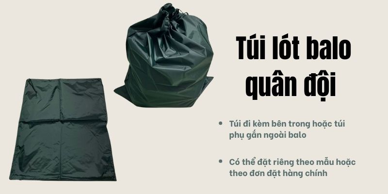 Túi lót balo quân đội