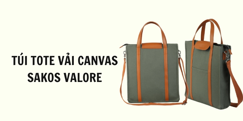 Túi tote vải canvas Sakos Valore