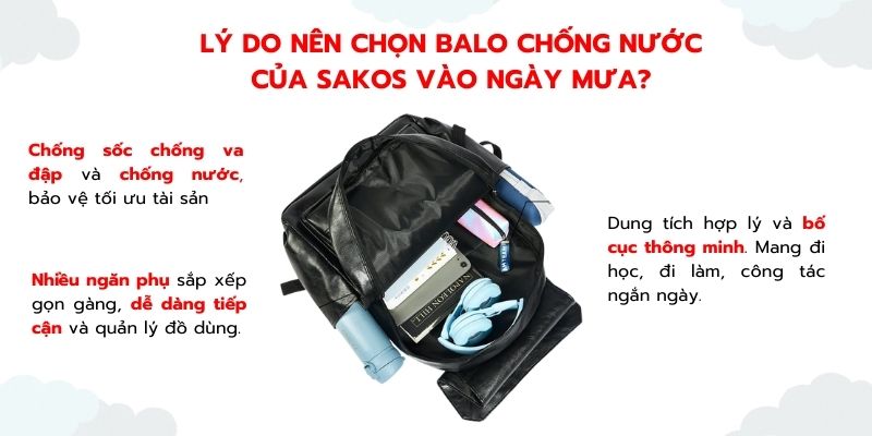 Lý do nên chọn balo chống nước của Sakos vào ngày mưa cho học sinh, sinh viên