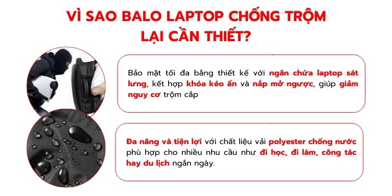 Vì sao balo laptop chống trộm lại cần thiết