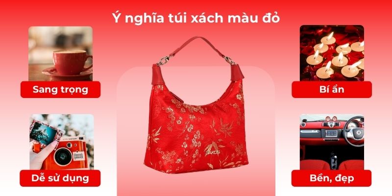 Túi xách Sakos màu đỏ
