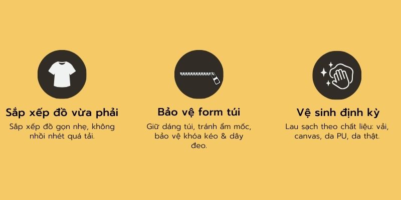 cách bảo quản túi du lịch chống nước