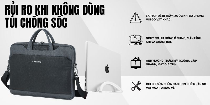 Rủi ro khi không dùng túi chống sốc. (Ảnh: Sakos.vn)
