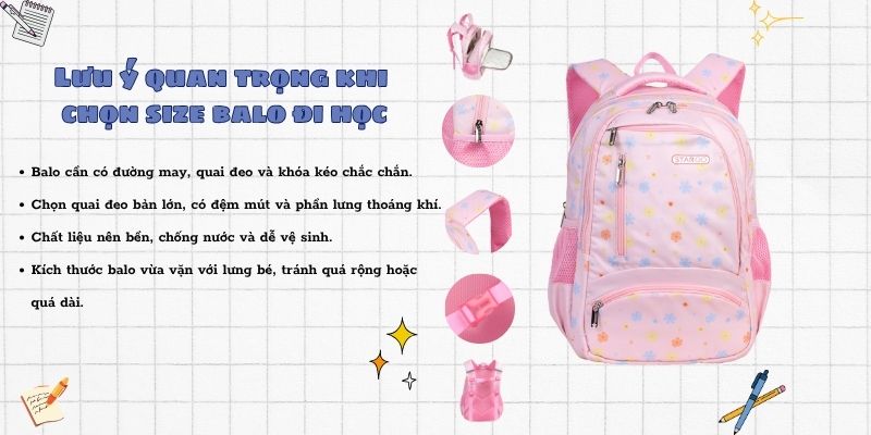Lưu ý quan trọng khi chọn size balo đi học (Ảnh: Sakos.vn)