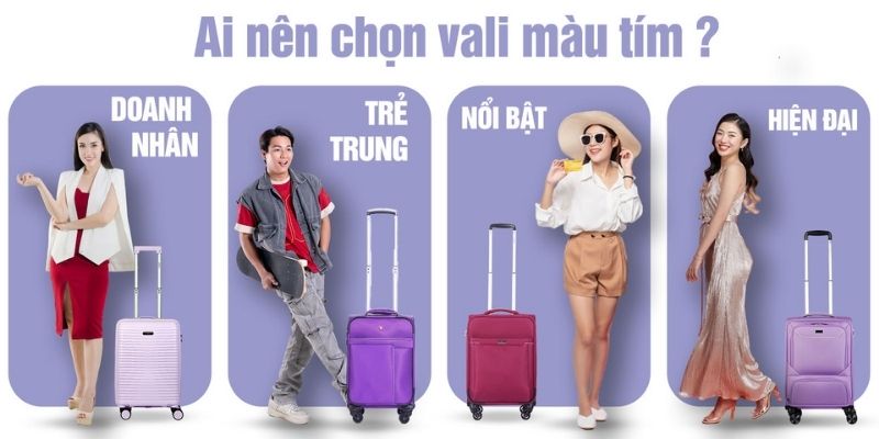 Ai nên chọn vali màu tím. (Ảnh: Sakos.vn)