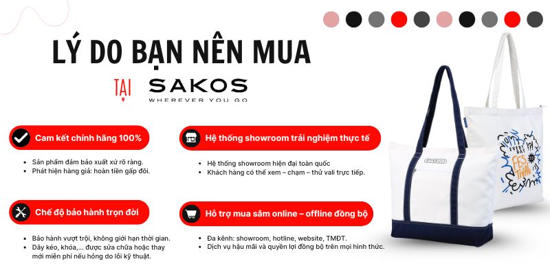 Lý do nên mua túi tại Sakos