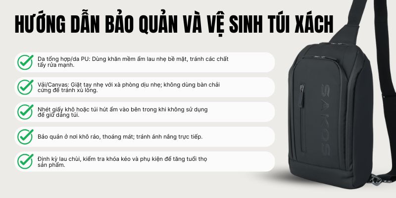 Hướng dẫn bảo quản và vệ sinh túi xách nam