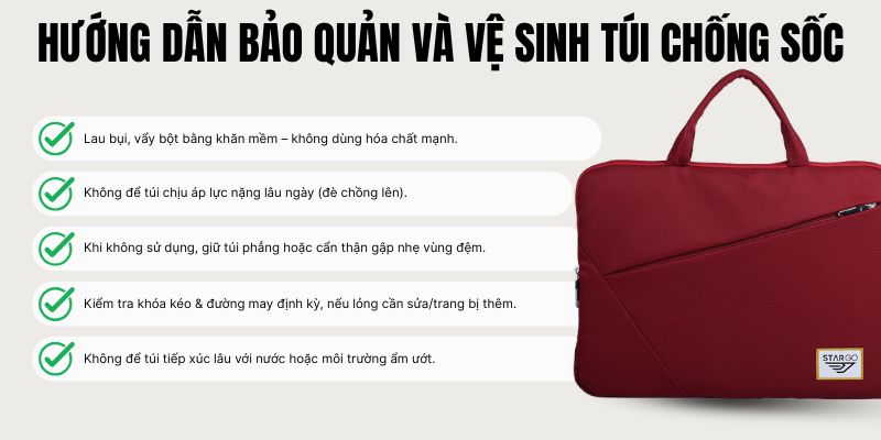 Cách sử dụng & bảo quản túi chống sốc để kéo dài tuổi thọ
