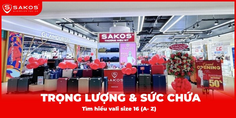 Vali size 16 bao nhiêu kg?