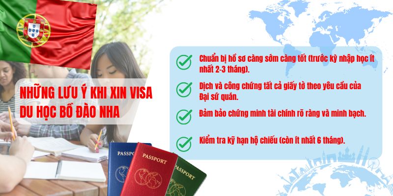 Những lưu ý khi xin visa du học Bồ Đào Nha (Ảnh: Sakos.vn)