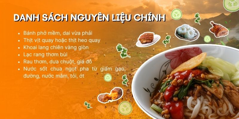 Tổng hợp nguyên liệu phở chua Hà Giang (Ảnh: Sakos.vn)