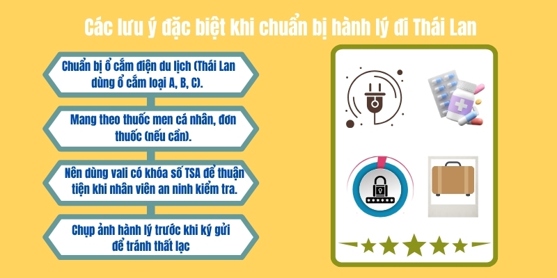 Các lưu ý đặc biệt khi chuẩn bị hành lý đi Thái Lan