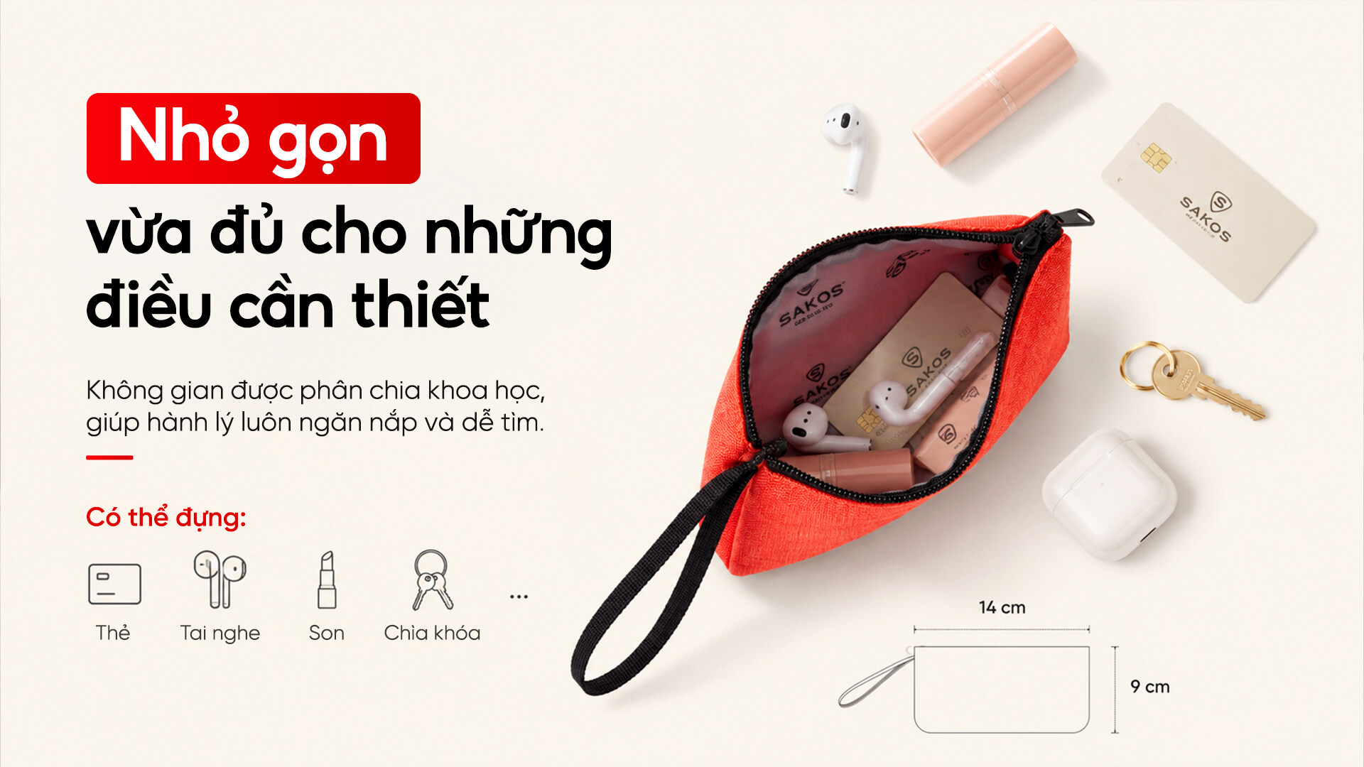 Túi phụ kiện Sakos Pieni