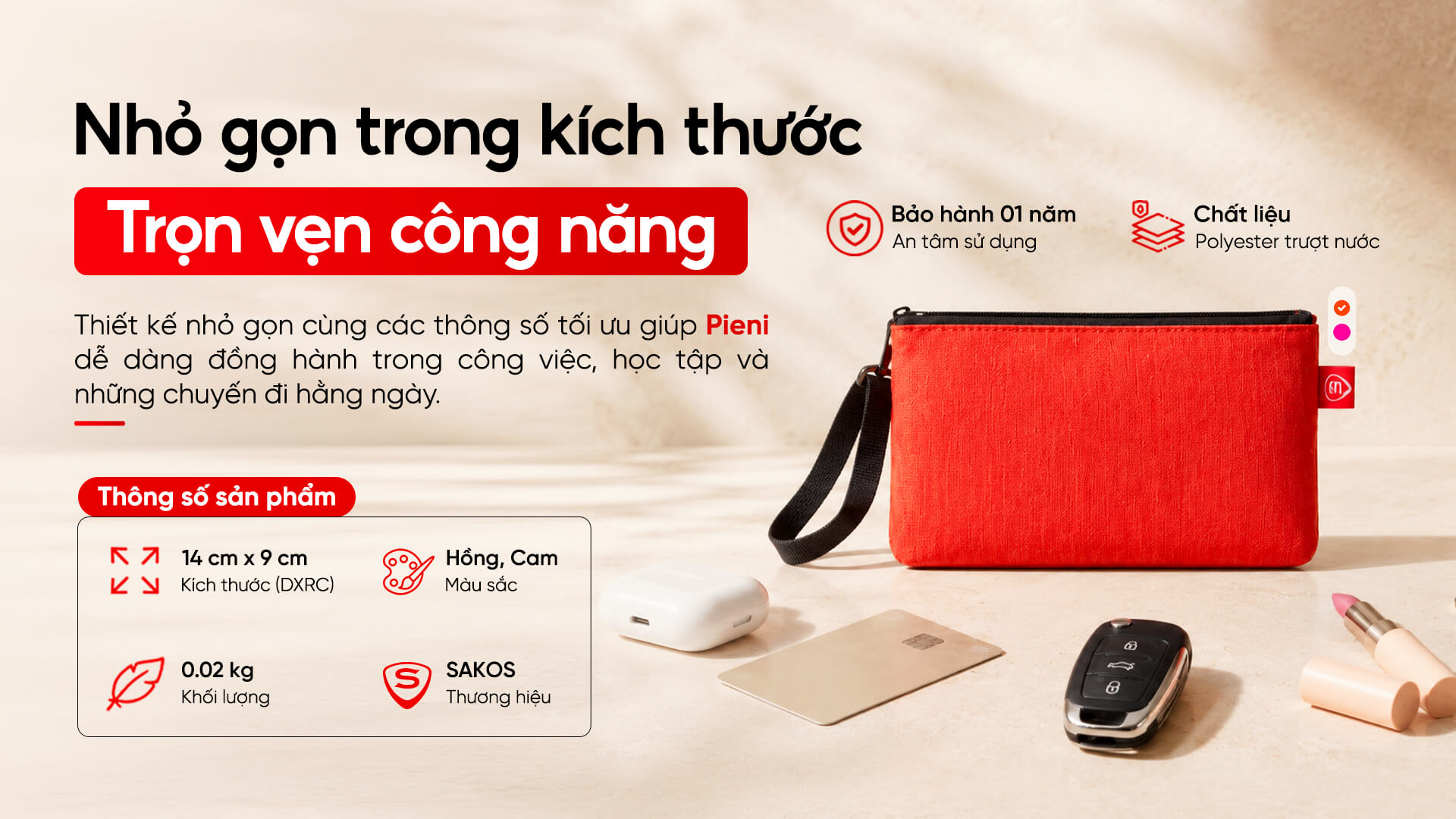 Túi phụ kiện Sakos Pieni