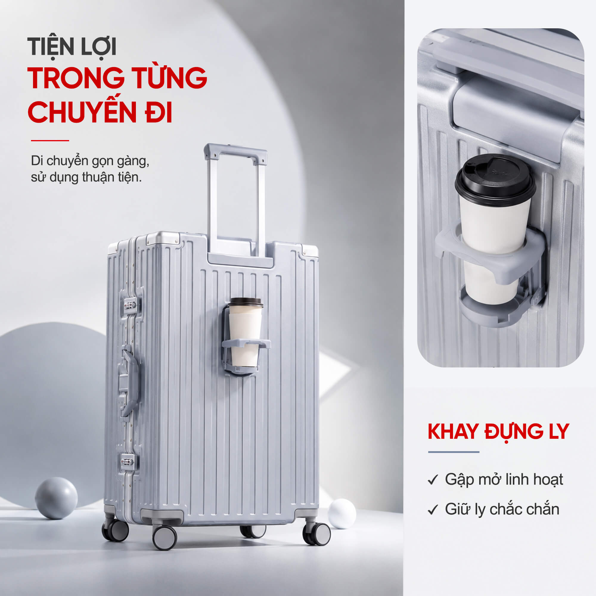Vali nhựa khung nhôm Stargo Avita mộ tả