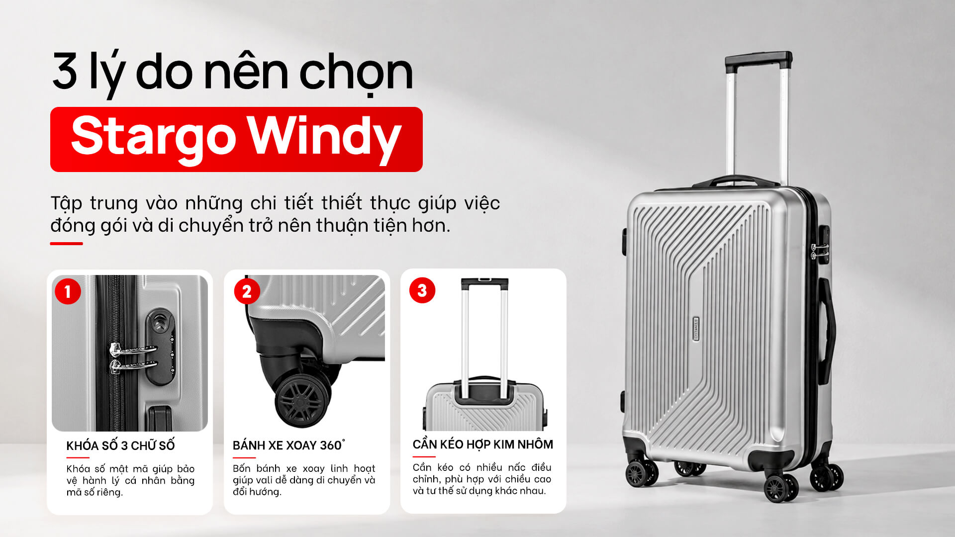 Vali kéo nhựa Stargo Windy